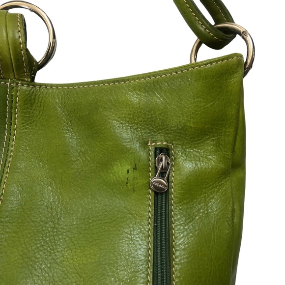 Green Leather Italian Shoulder Bag Purse - Picture 3 of 9